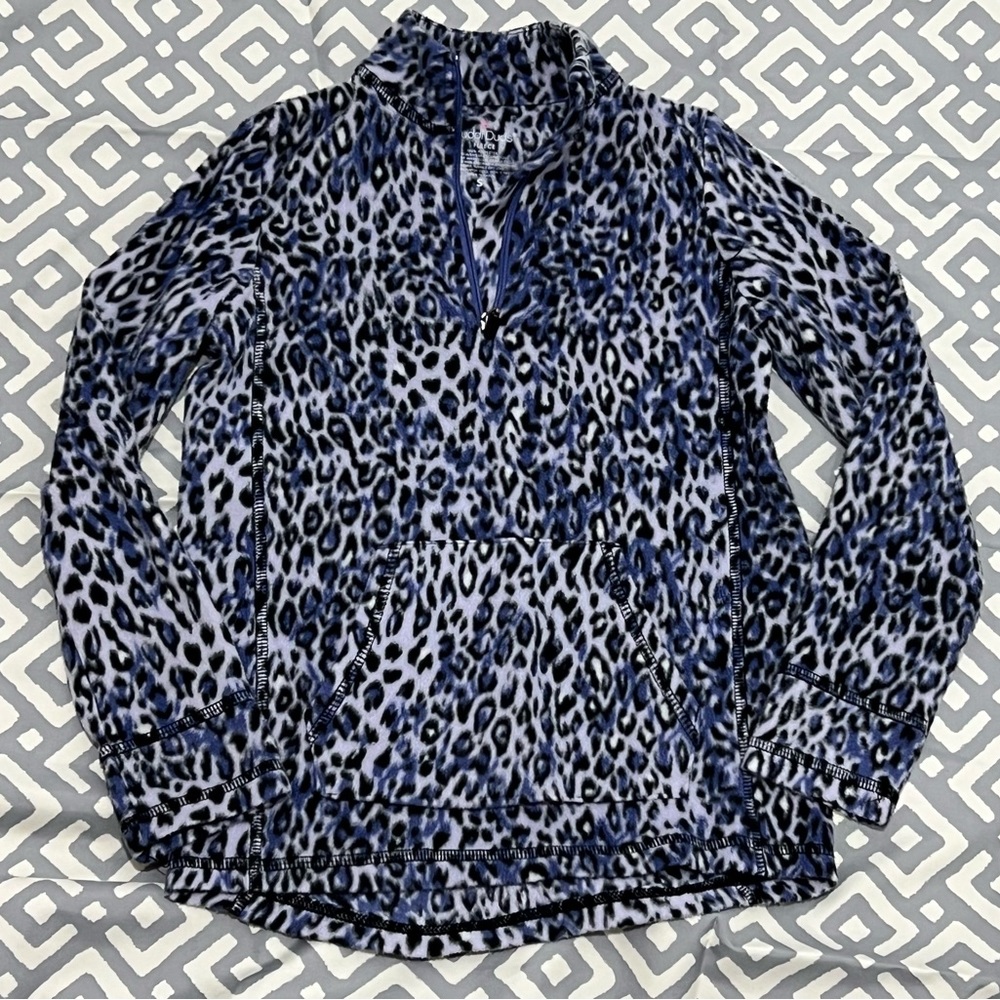 Cuddl Duds Girls Small Fleece Shirt with Pocket and Thumb Holes 1/4 zip